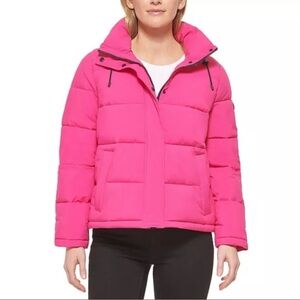 NWT Calvin Klein Womans Fuchsia Pink Puffer Jacket Size M